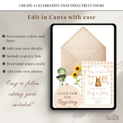 Baby-Q Baby Shower Invitation - Neutral Digital Invite
