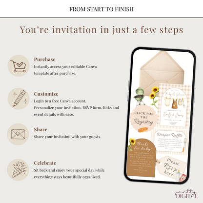 Baby-Q Baby Shower Invitation - Neutral Digital Invite
