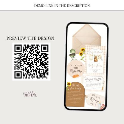 Baby-Q Baby Shower Invitation - Neutral Digital Invite