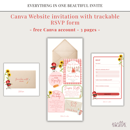 Baby-Q Baby Shower Invitation - Red Digital Invite