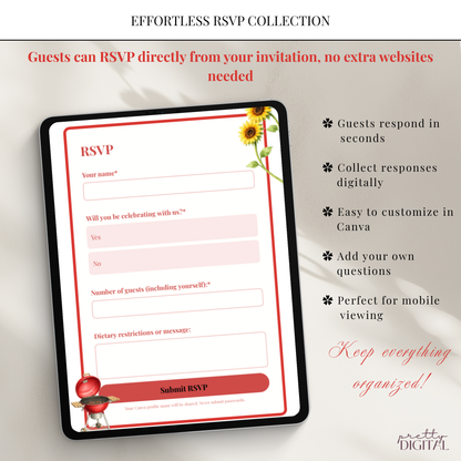 Baby-Q Baby Shower Invitation - Red Digital Invite