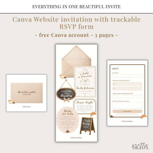 A Baby is Brewing Baby Shower Invitation - Neutral Digital Invite