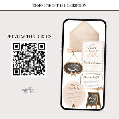 A Baby is Brewing Baby Shower Invitation - Neutral Digital Invite
