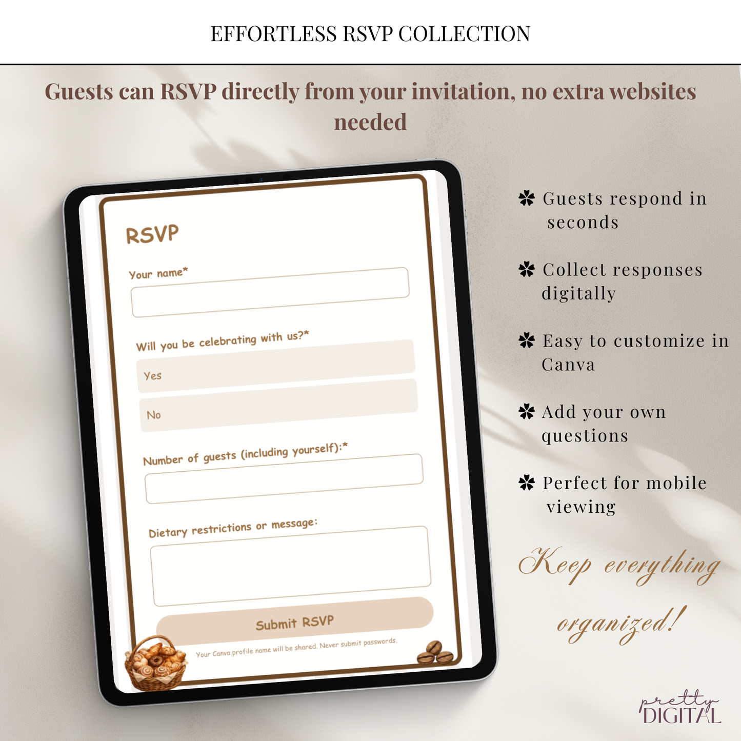A Baby is Brewing Baby Shower Invitation - Brown Digital Invite