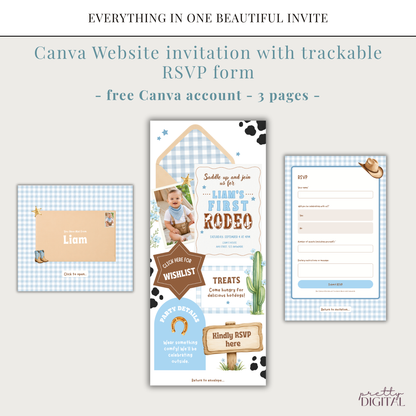 First Rodeo First Birthday Invitation - Digital Invite