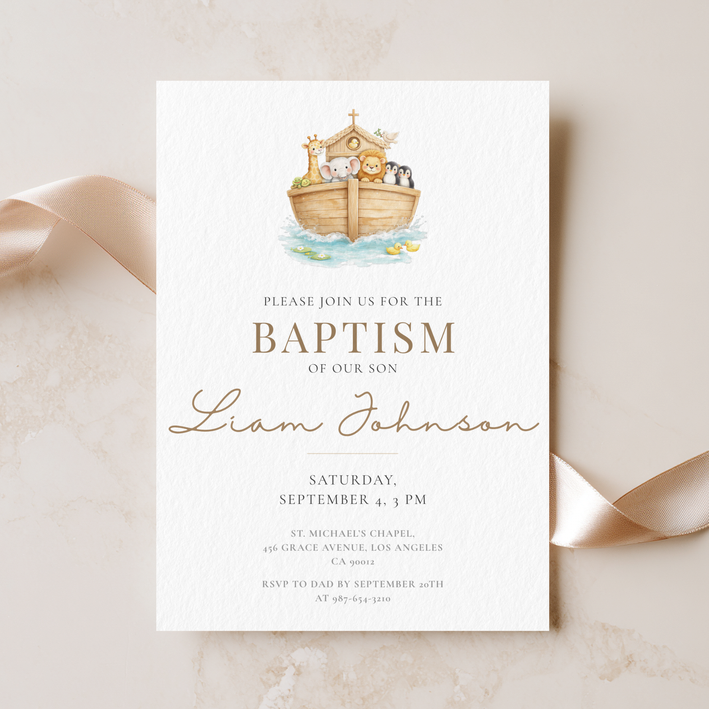 Elegant Baptism Invitation by Pretty Digital — view 5