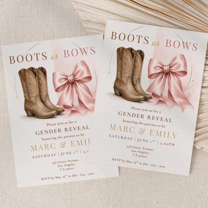 Boots or Bows — Western Gender Reveal Invitation Template by Pretty Digital — view 9