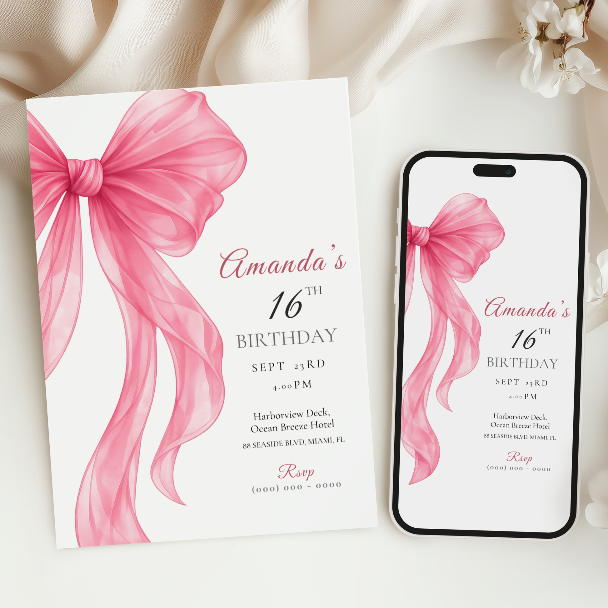 Modern invitation template by Pretty Digital — printable digital download