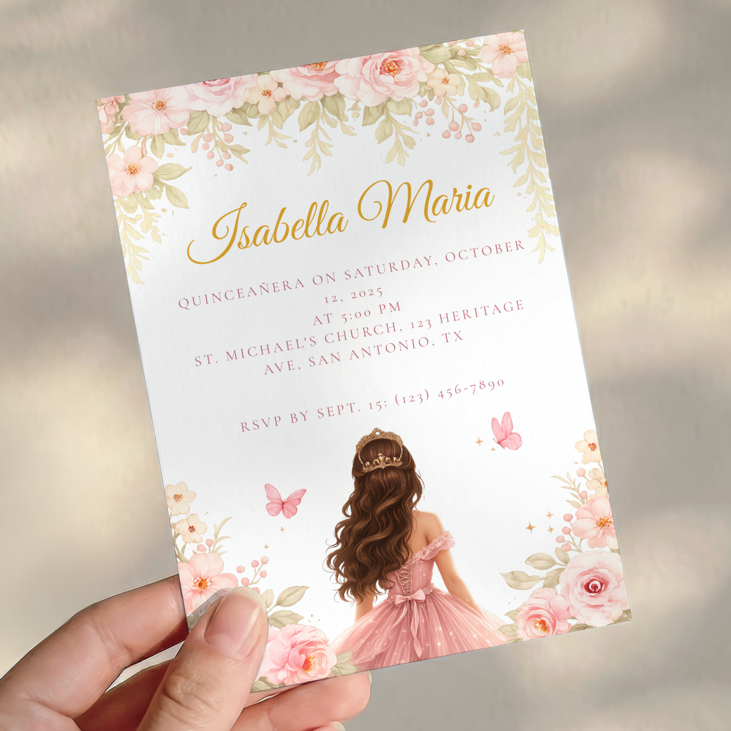 Floral Quinceanera Invitation by Pretty Digital — view 10