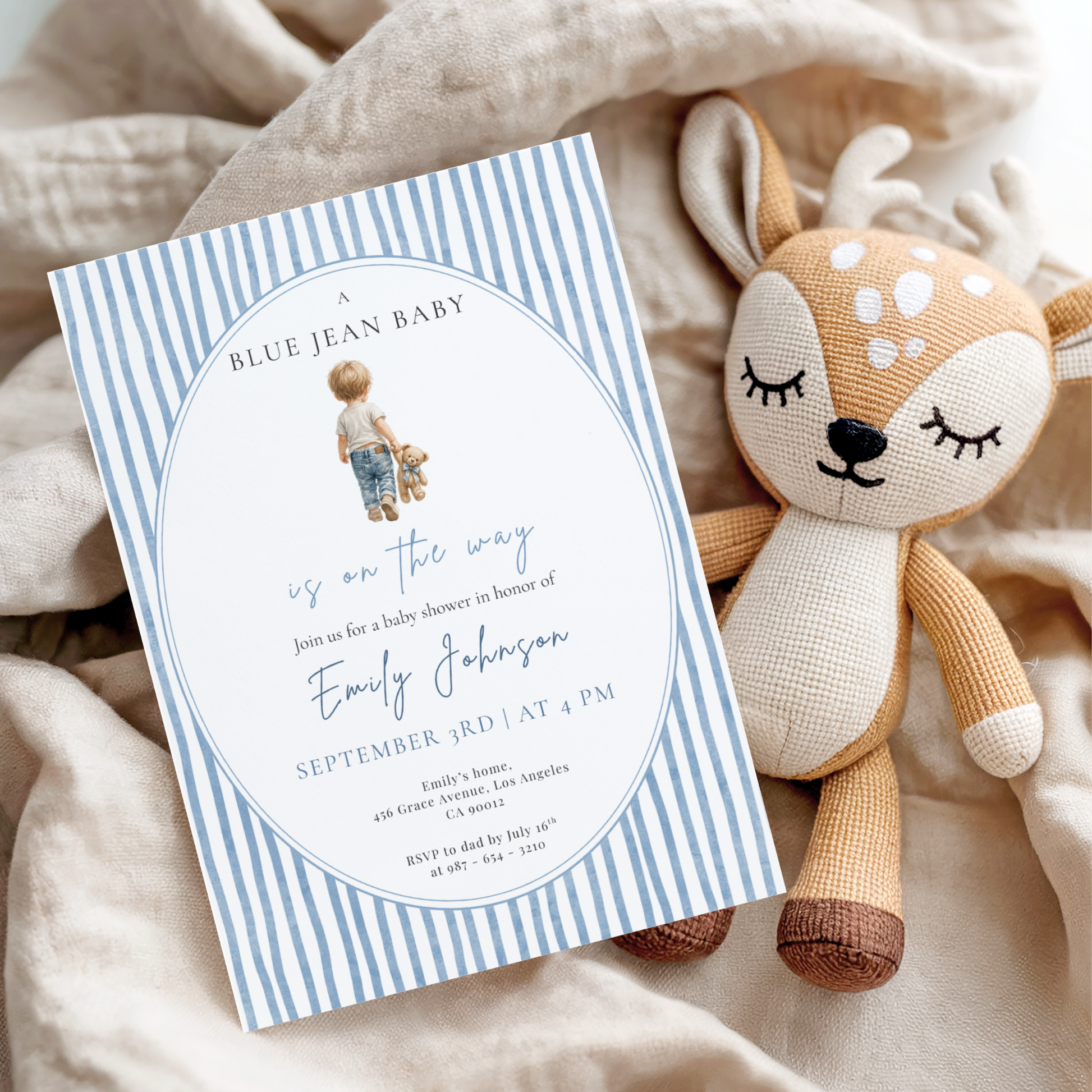 Blue Jean Baby — Western Baby Shower Invitation Template by Pretty Digital — view 3