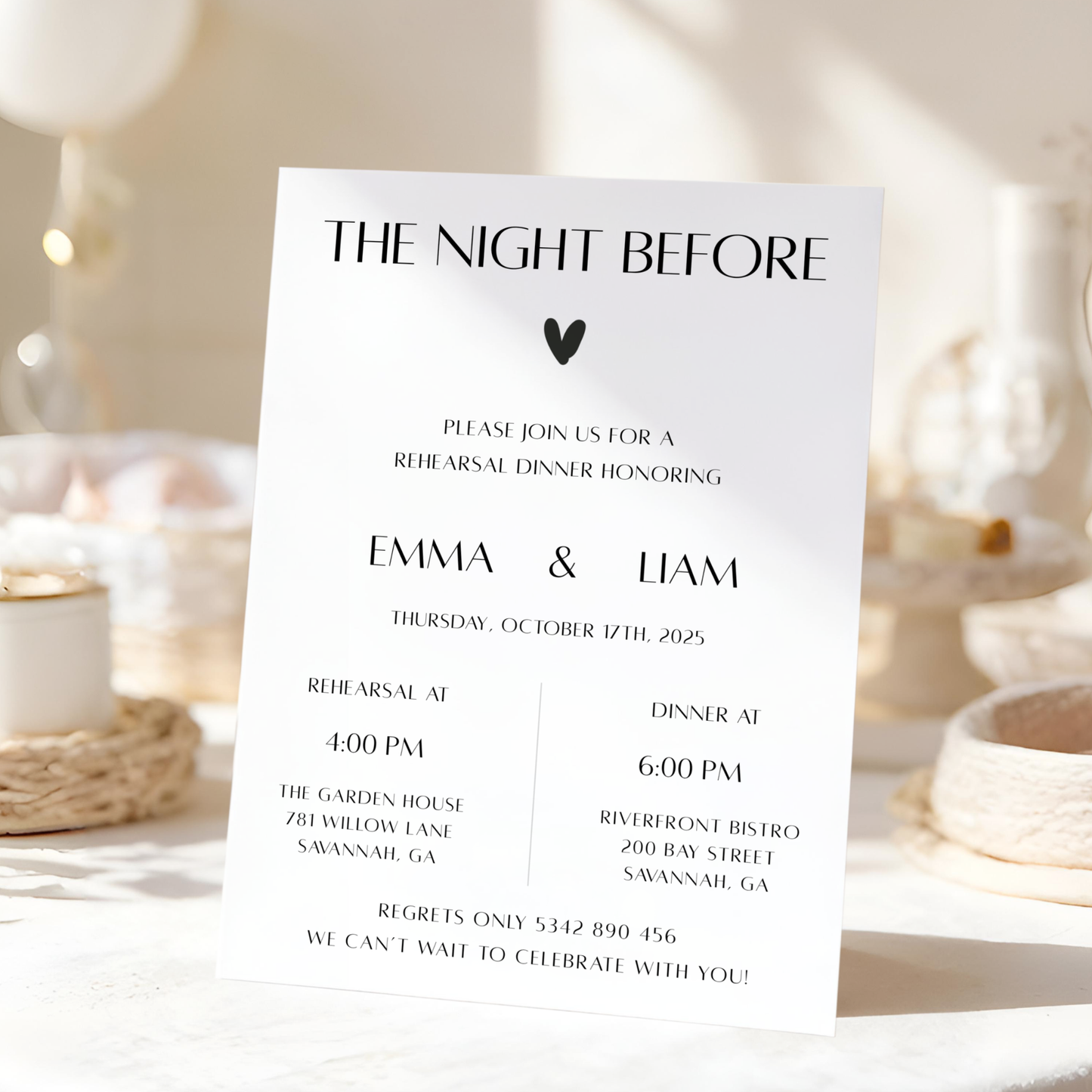 The Night Before — Modern Rehearsal Dinner Invitation Template by Pretty Digital — view 9