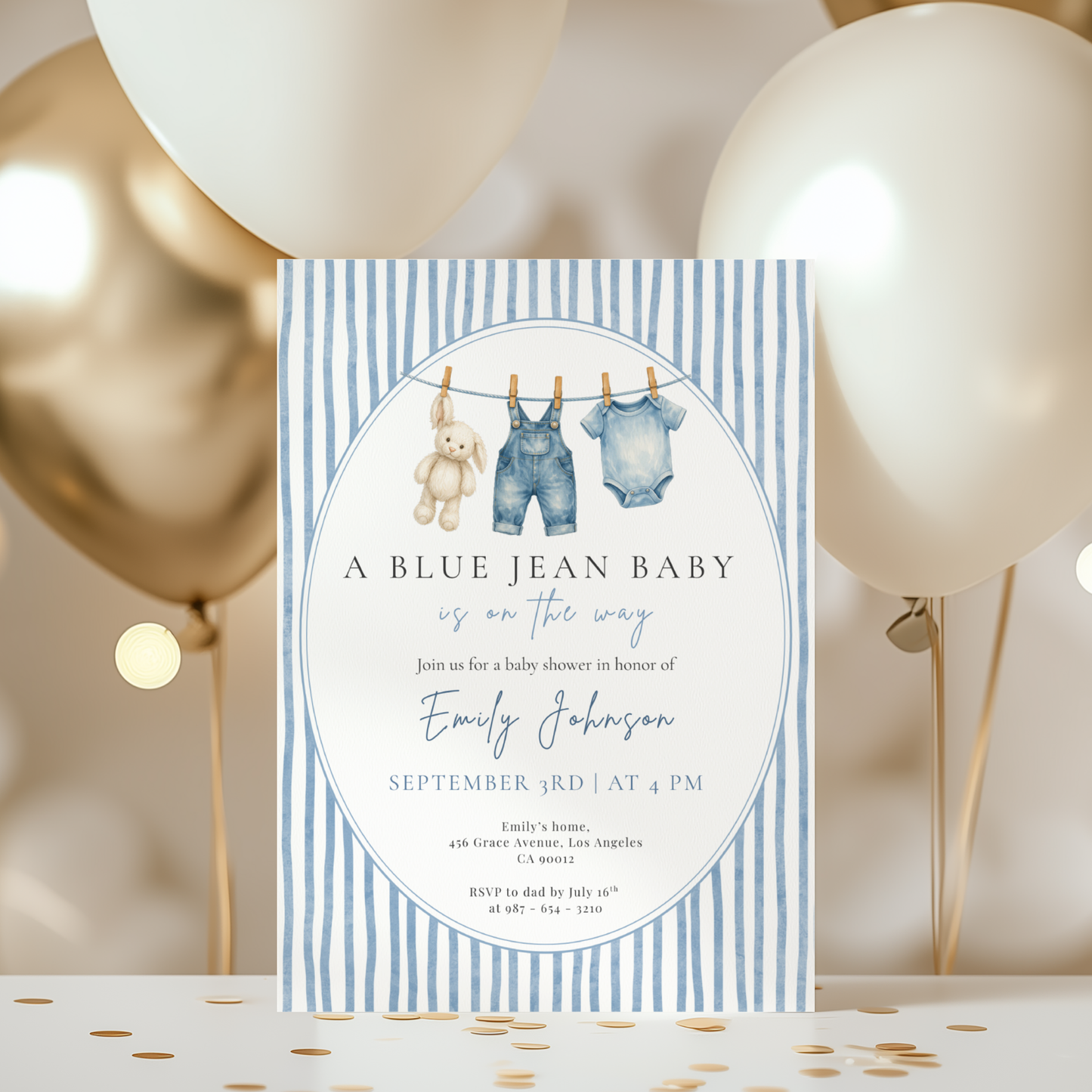 A Blue Jean Baby — Western Baby Shower Invitation Template by Pretty Digital — view 8