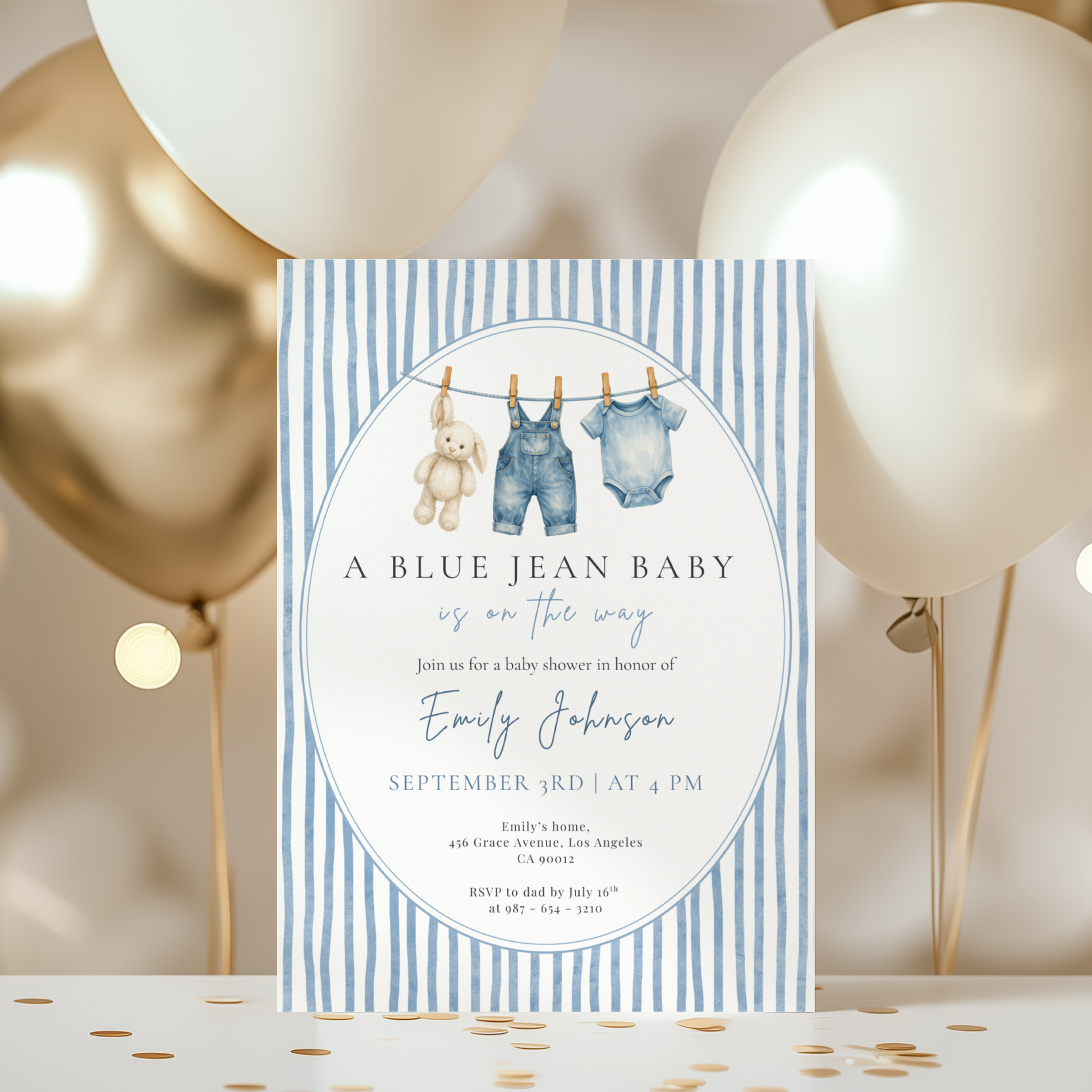 A Blue Jean Baby — Western Baby Shower Invitation Template by Pretty Digital — view 8