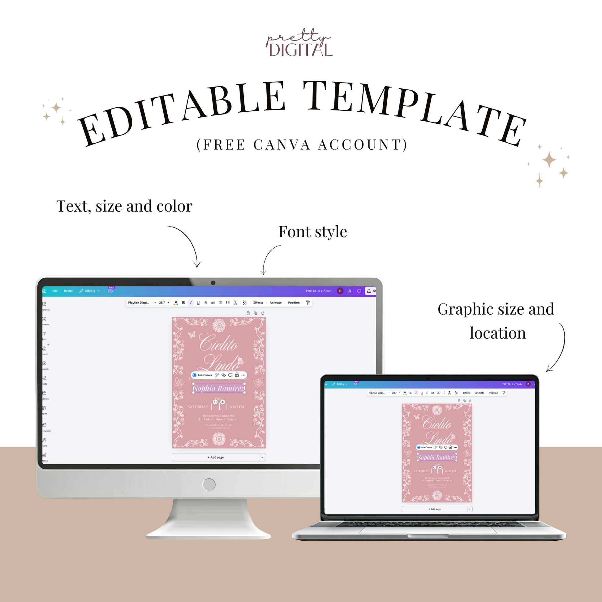 Cielito Lindo — Fiesta Invitation Template by Pretty Digital — printable digital download