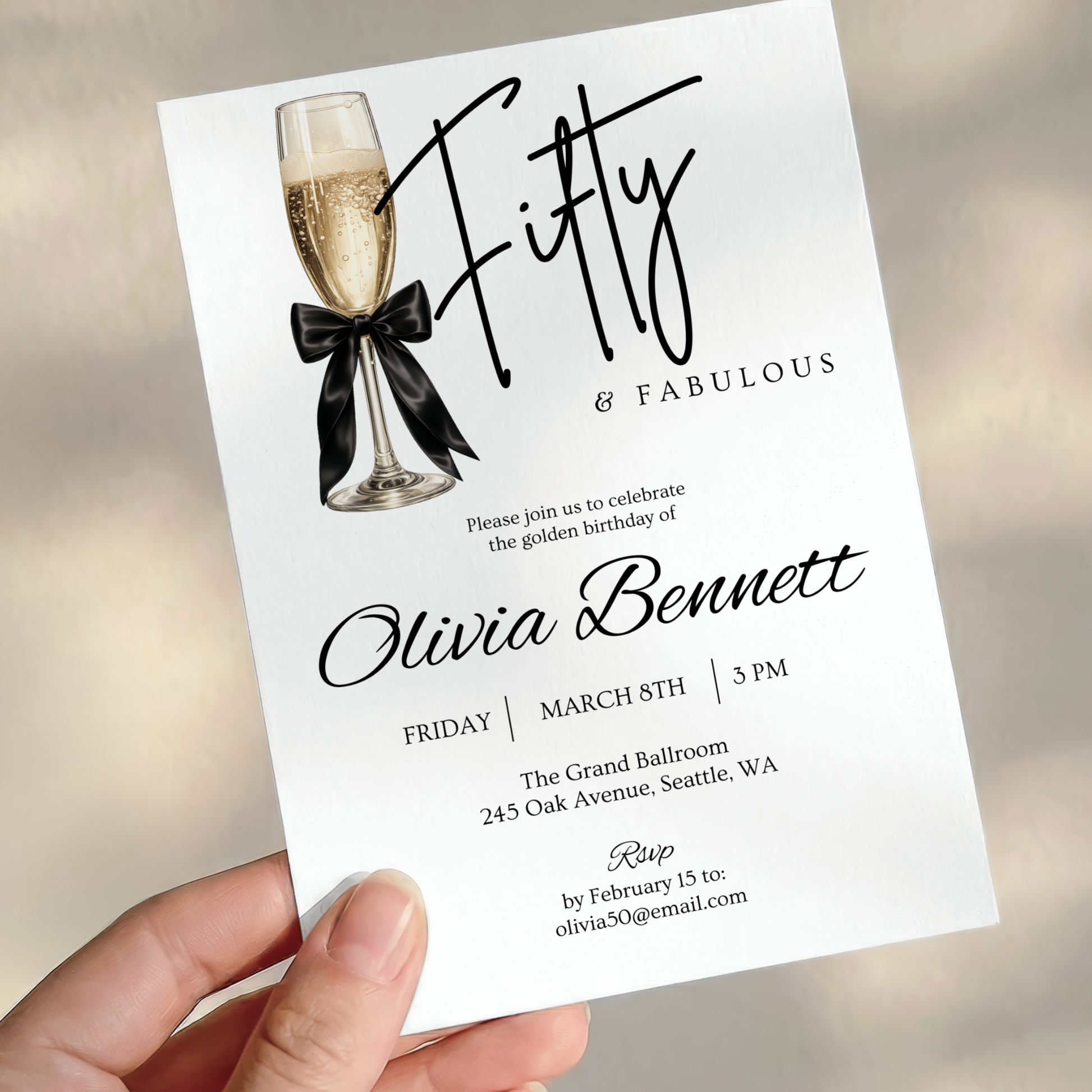 Fabulous — 50th Birthday Invitation for Women by Pretty Digital — view 3