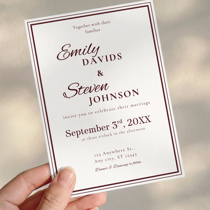 Gold-Trim Elegant Wedding Invitation by Pretty Digital — view 9