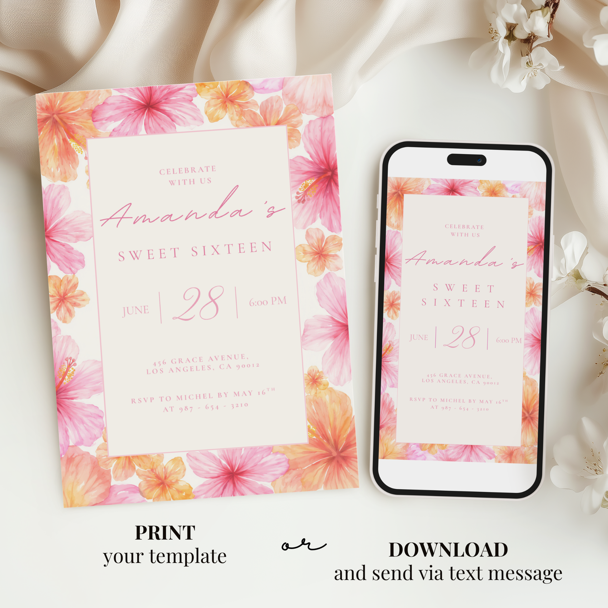 Celebrate With Us — Sweet 16 Invitation Template by Pretty Digital — view 6