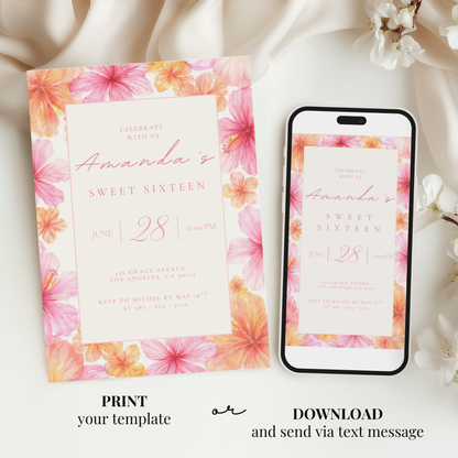 Celebrate With Us — Sweet 16 Invitation Template by Pretty Digital — view 6
