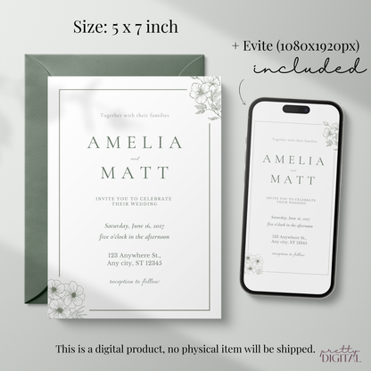 Elegant Wedding Invitation by Pretty Digital — view 2