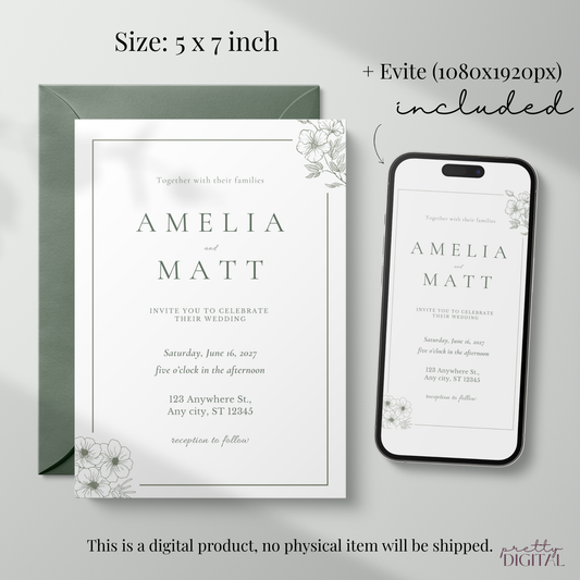 Elegant Wedding Invitation by Pretty Digital — view 2