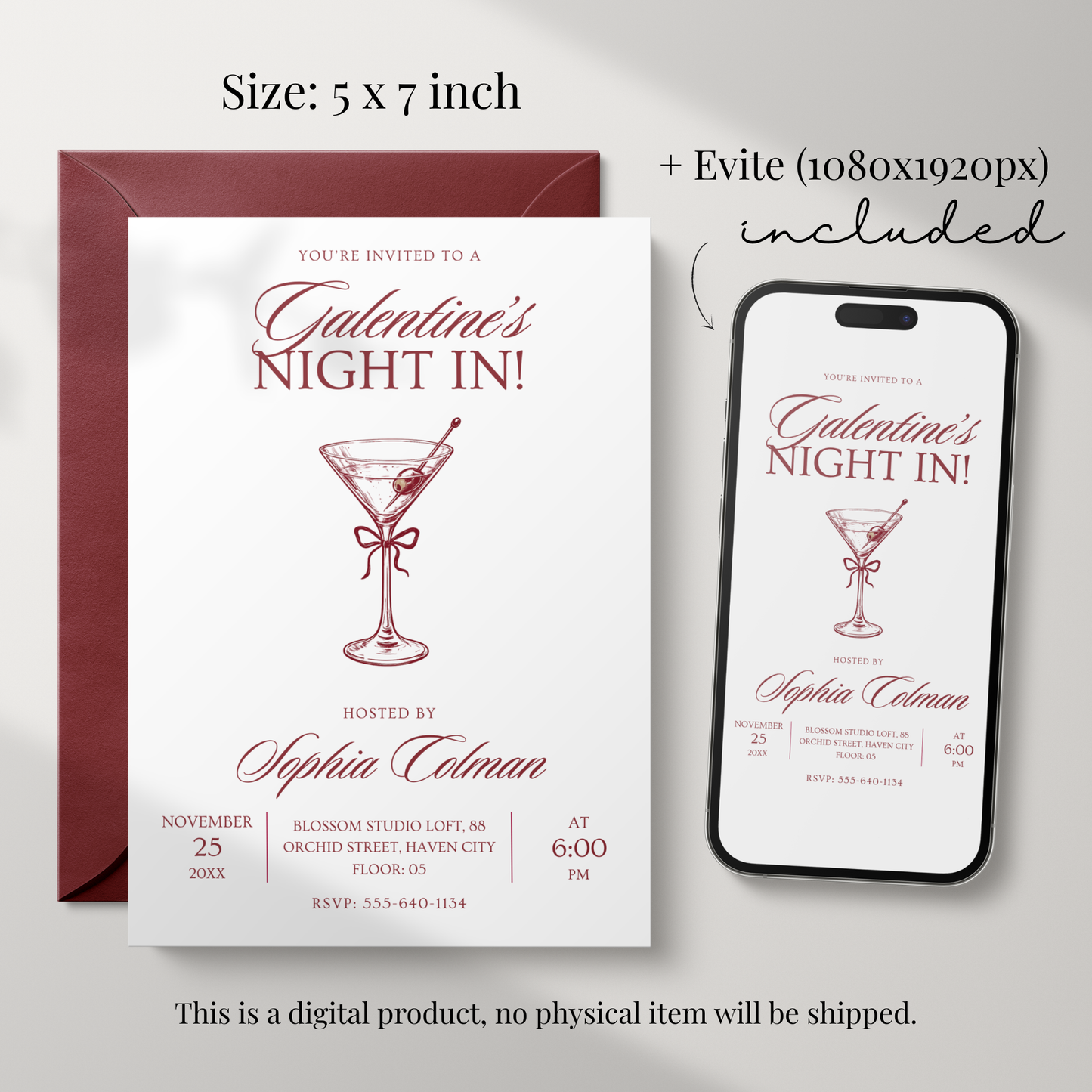Galentine's Night In — Modern Galentine's Day Invitation by Pretty Digital — view 2