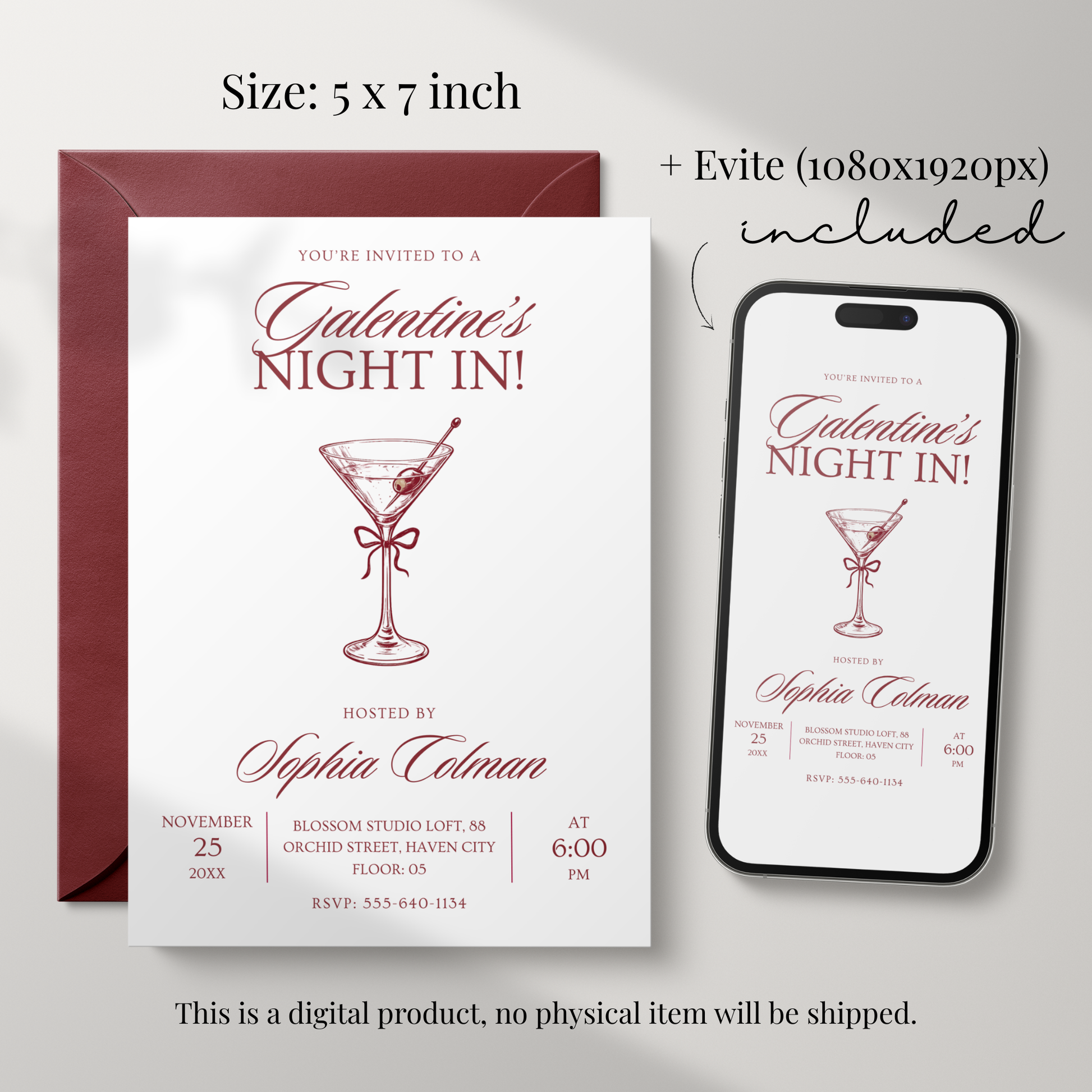 Galentine's Night In — Modern Galentine's Day Invitation by Pretty Digital — view 2