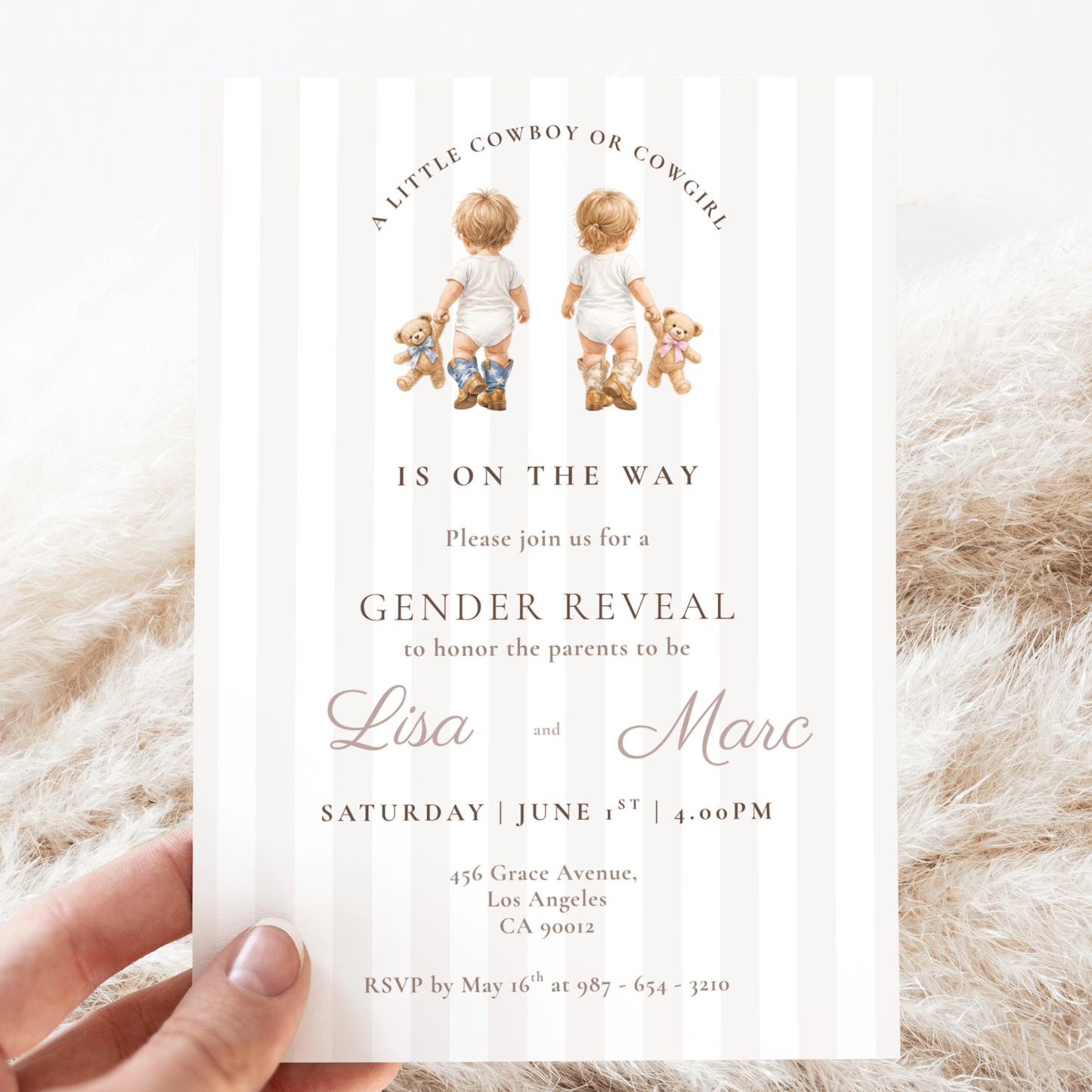 Cowboy or Cowgirl — Gender Reveal Invitation Template (Western) by Pretty Digital — view 5