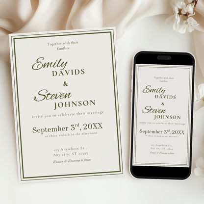 Black Tie Elegant Wedding Invitation by Pretty Digital — view 6