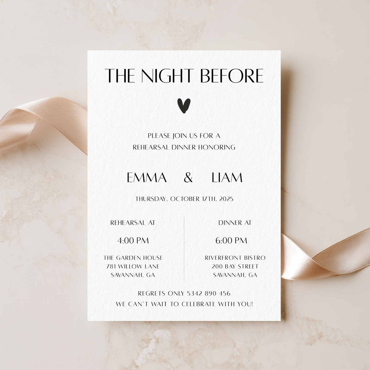 The Night Before — Modern Rehearsal Dinner Invitation Template by Pretty Digital — view 5