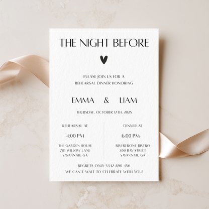 The Night Before — Modern Rehearsal Dinner Invitation Template by Pretty Digital — view 5
