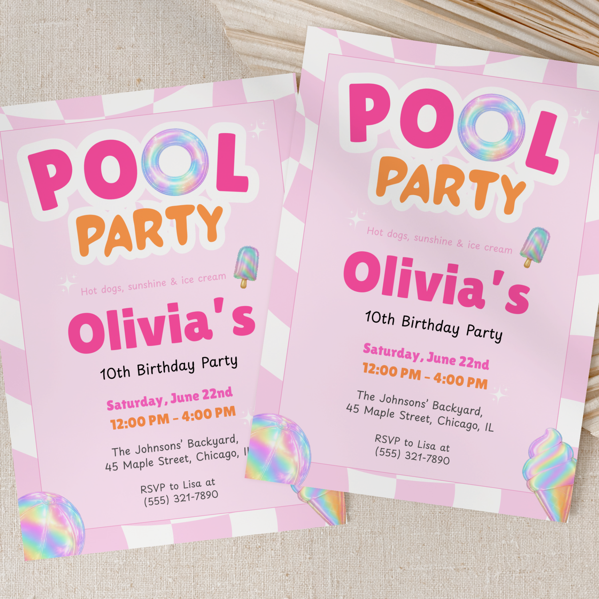 Pool Party — Sunshine & Splash Birthday Invitation Template by Pretty Digital — view 8