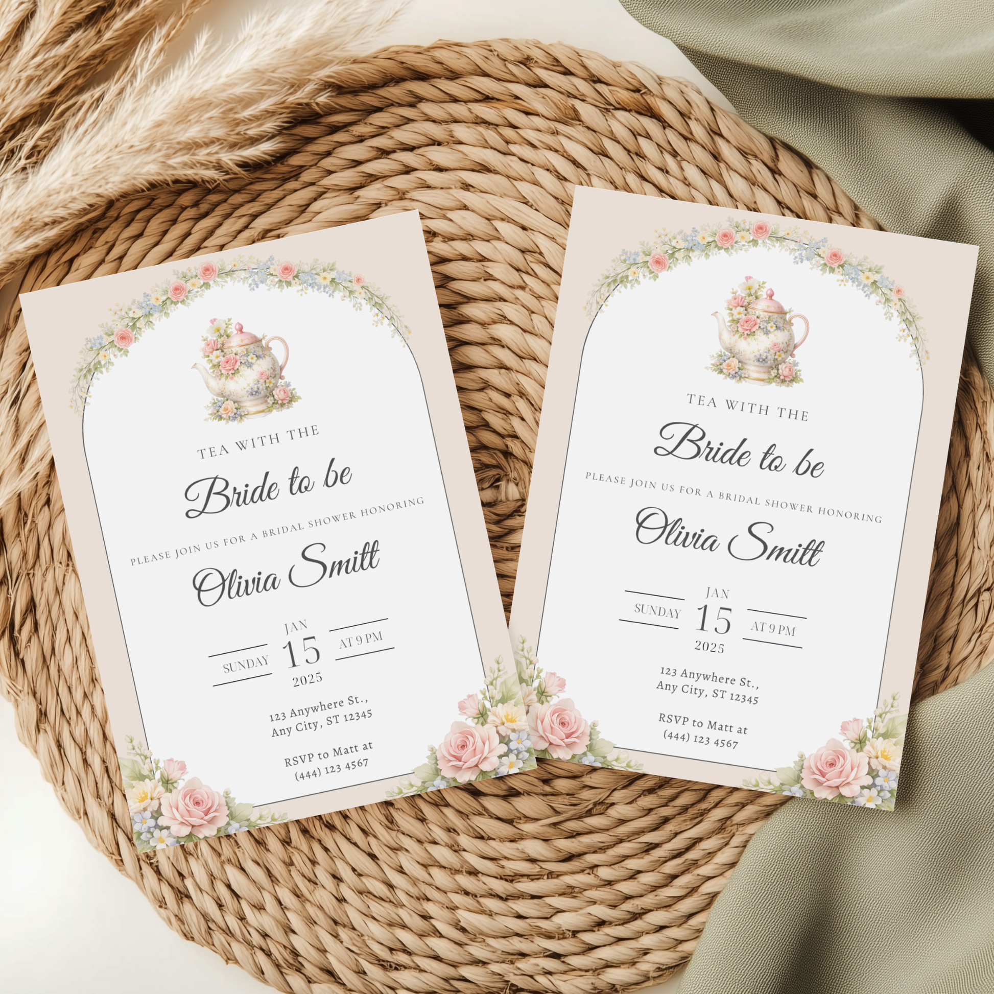 Tea With the Bride-to-Be — Bridal Shower Invitation Template by Pretty Digital — view 8
