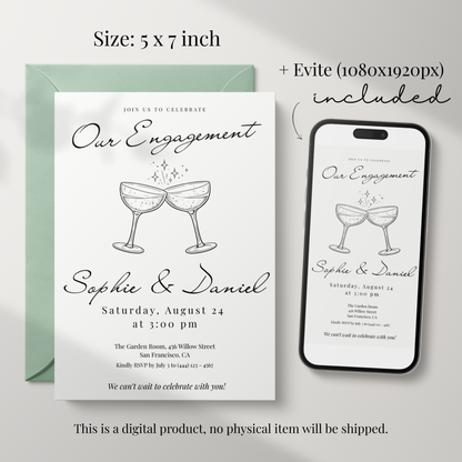 Floral Engagement Party Invitation by Pretty Digital — view 2
