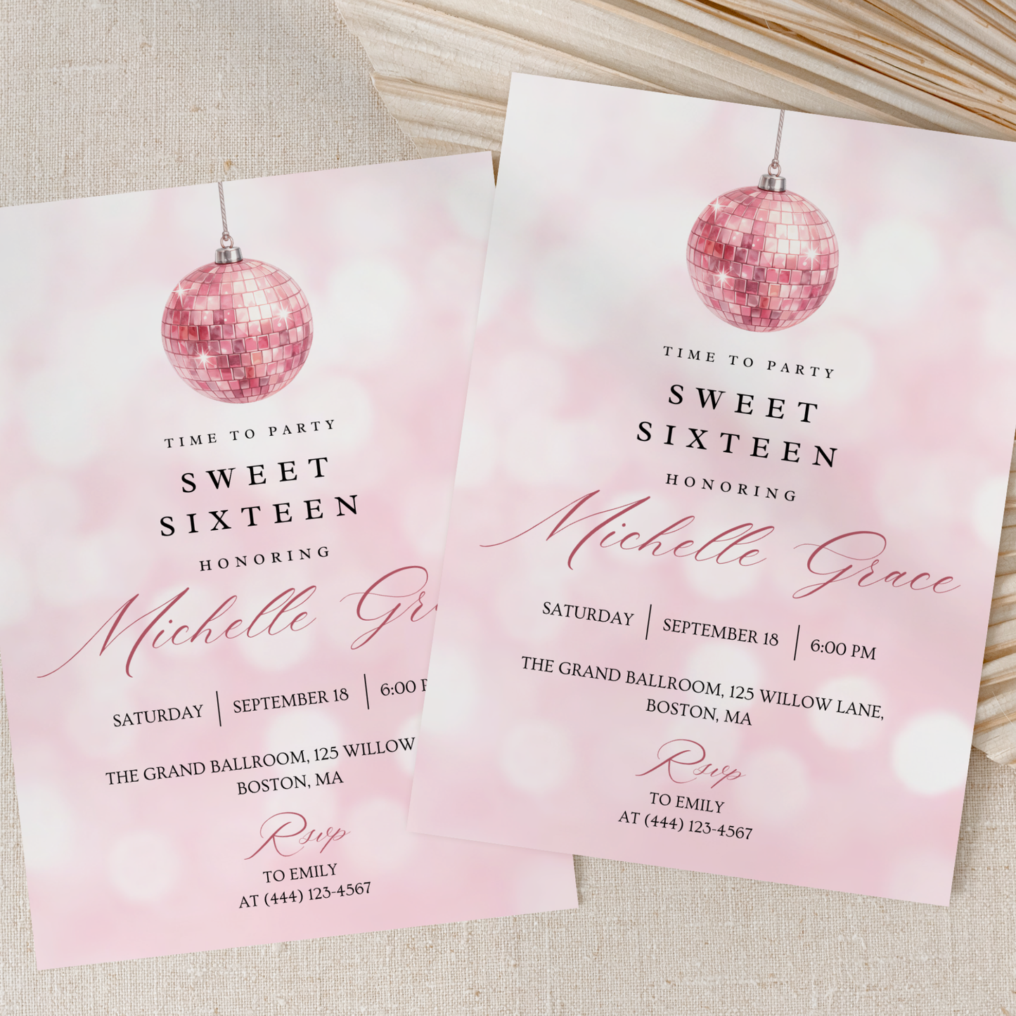 Time to Party — Sweet 16 Invitation Template by Pretty Digital — view 8