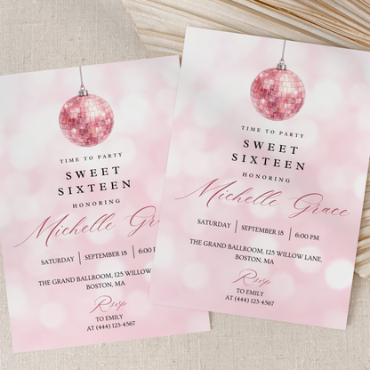 Time to Party — Sweet 16 Invitation Template by Pretty Digital — view 8