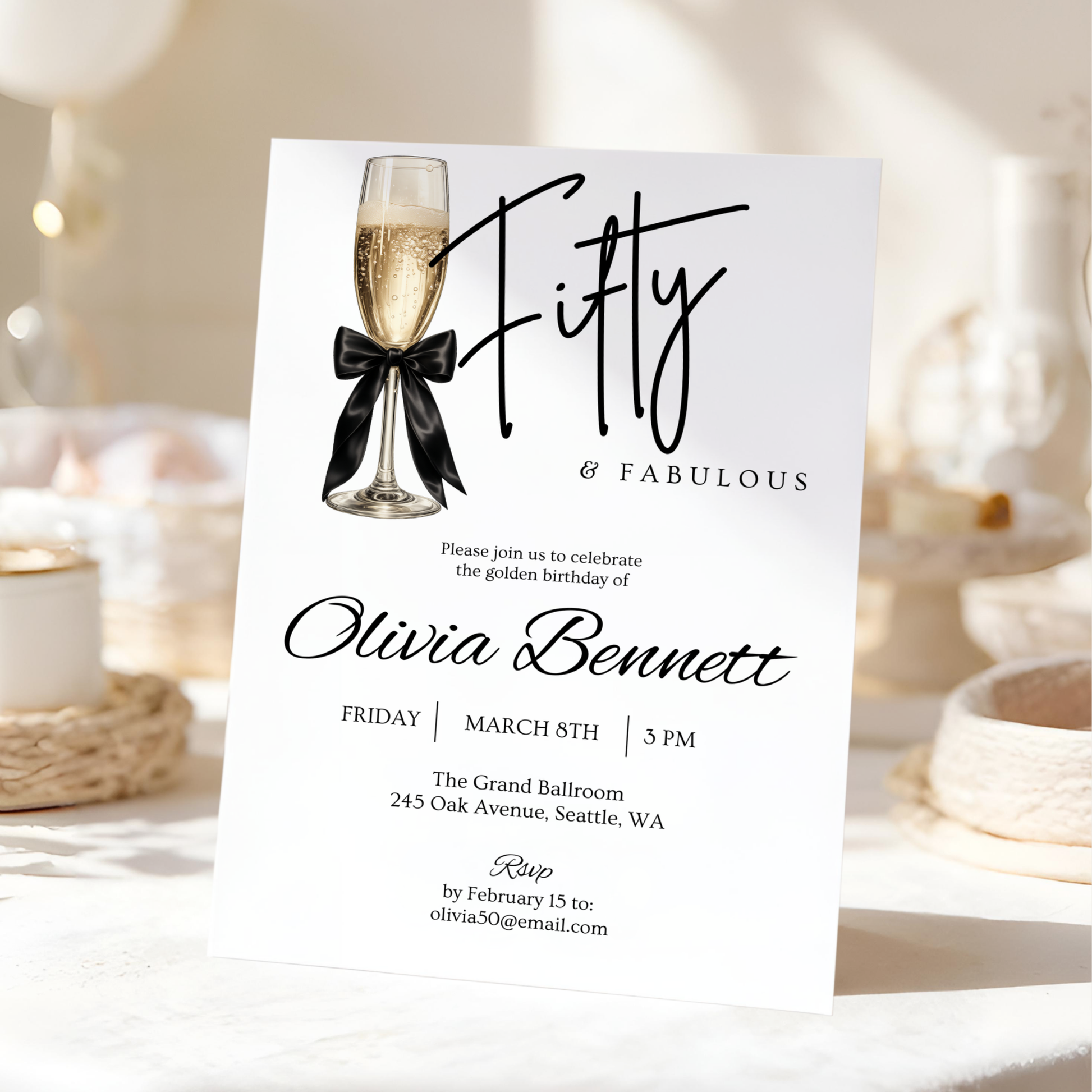 Fabulous — 50th Birthday Invitation for Women by Pretty Digital — view 9