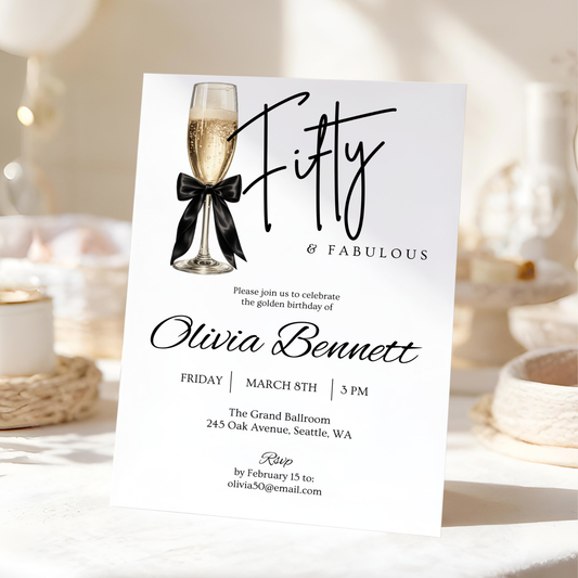 Fabulous — 50th Birthday Invitation for Women by Pretty Digital — view 9