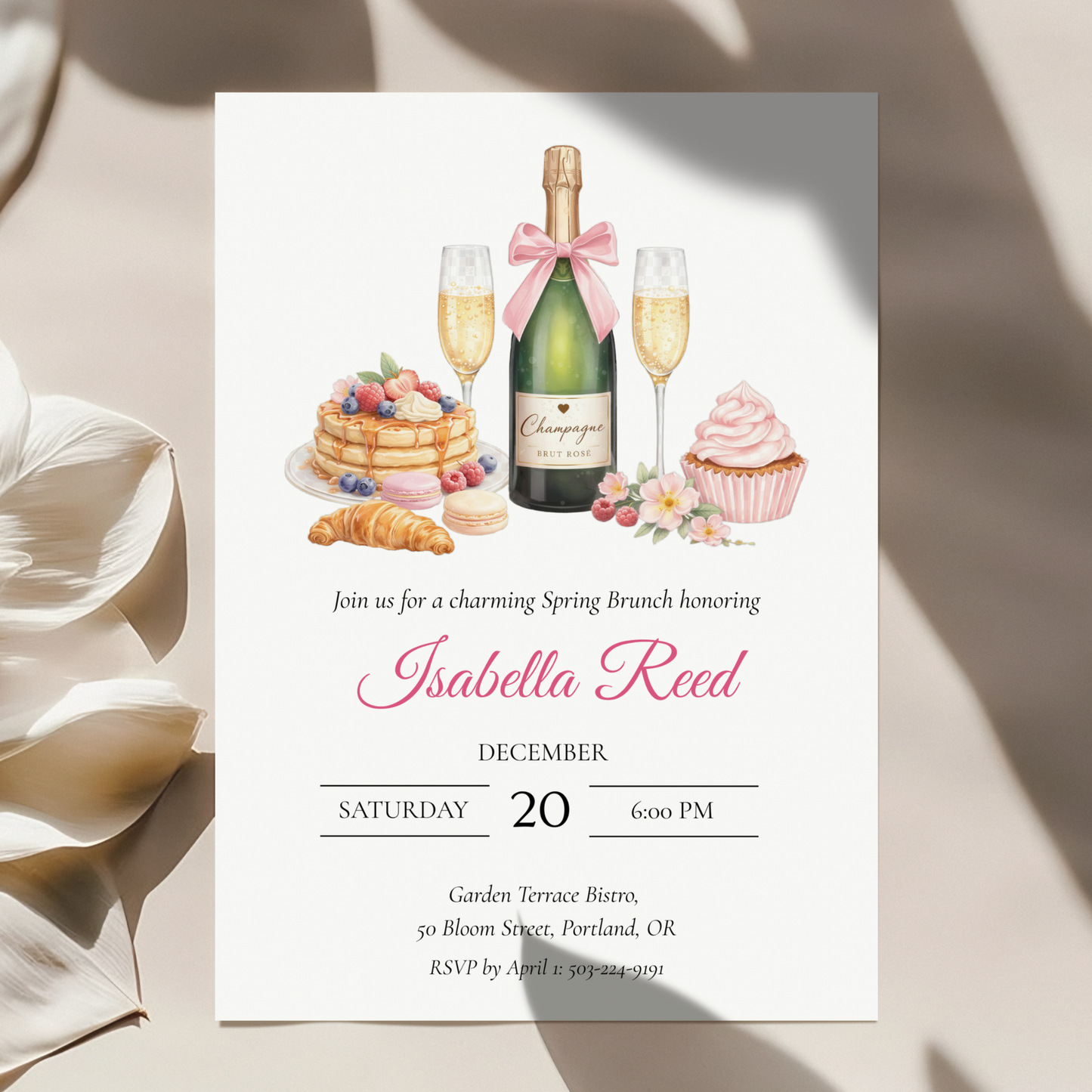 Citrus invitation template by Pretty Digital — printable digital download