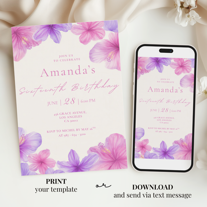 Pastel Invitation for Girls by Pretty Digital — view 6