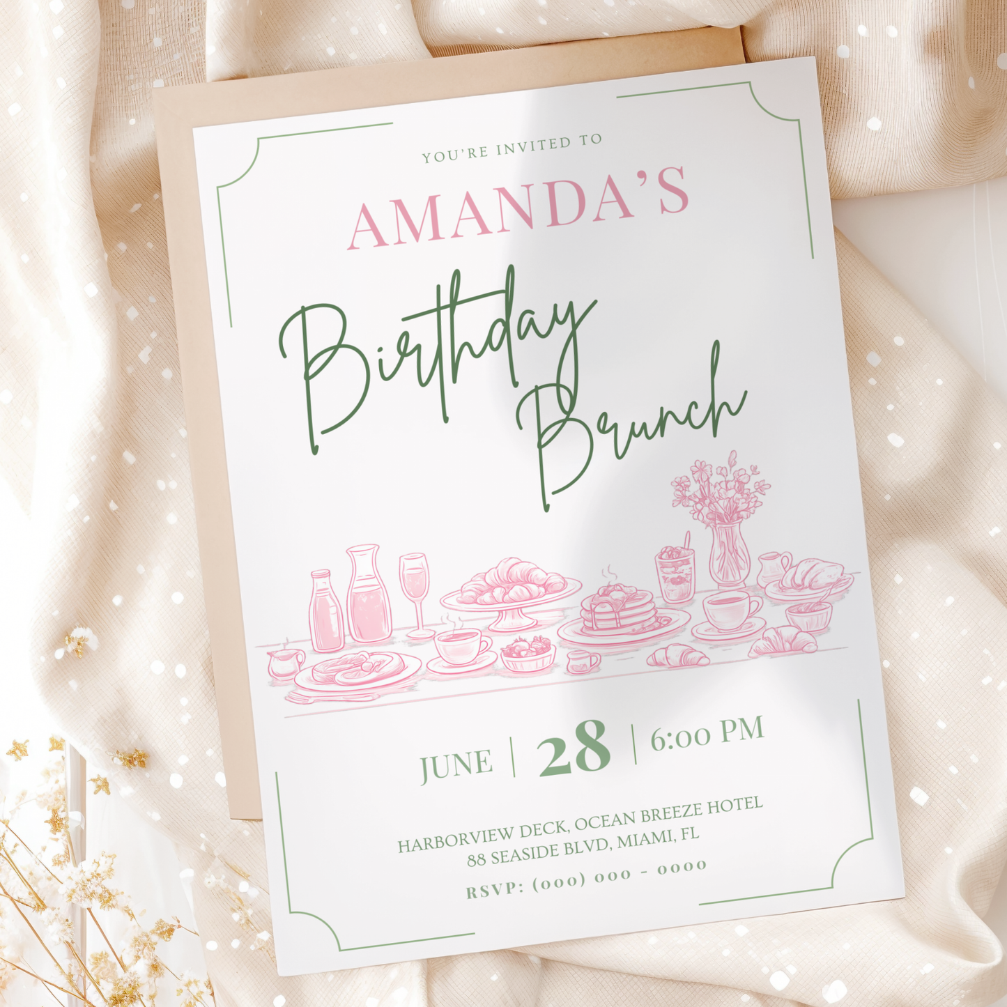 Floral Brunch Invitation by Pretty Digital — view 3