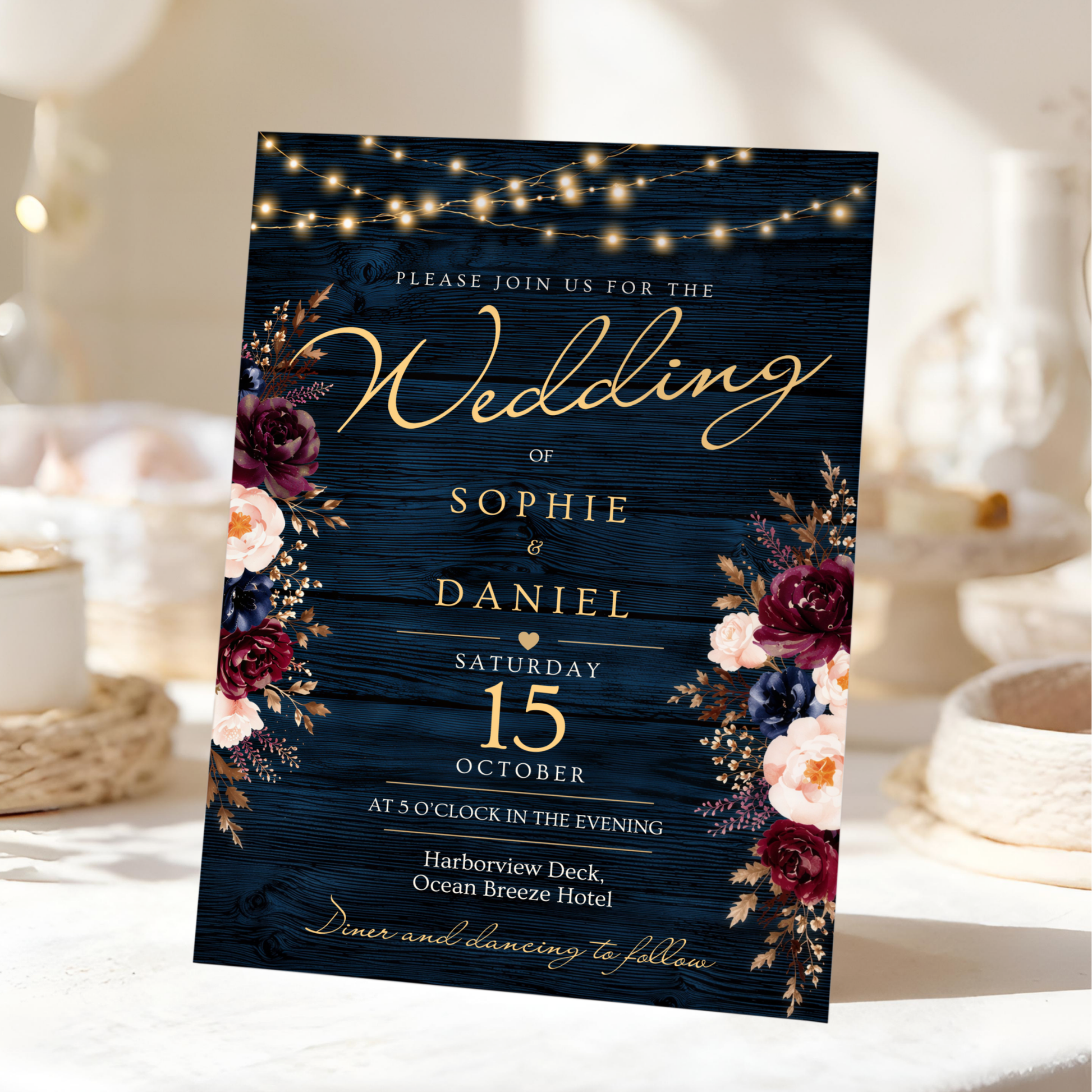 Greenery Rustic Wedding Invitation by Pretty Digital — view 3