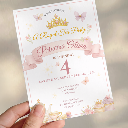 A Royal Tea Party — Princess Tea Party Invitation Template by Pretty Digital — view 10