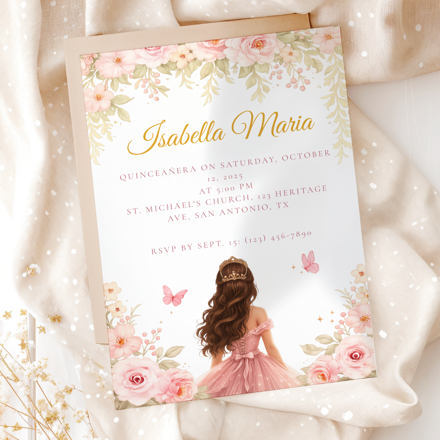 Floral Quinceanera Invitation by Pretty Digital — view 8
