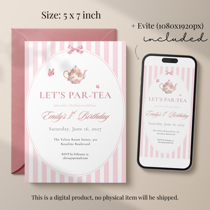 Let's Par-Tea — Tea Party Invitation Template by Pretty Digital — view 2