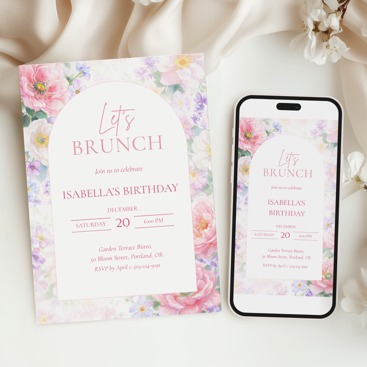 Let's Brunch — Birthday Brunch Invitation Template by Pretty Digital — view 6