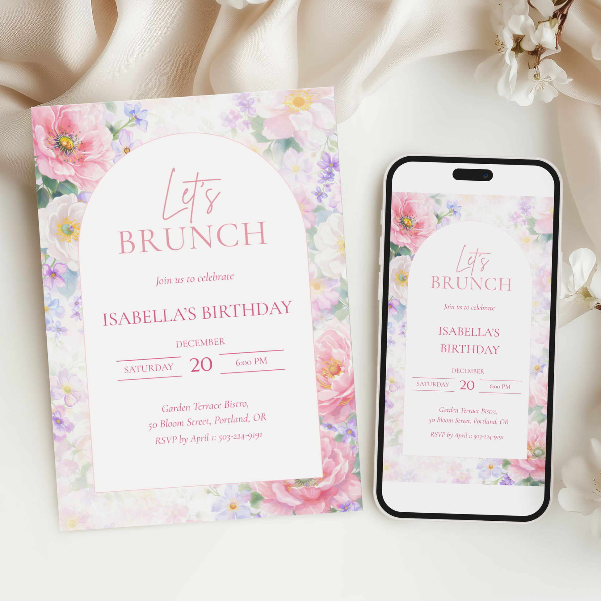 Let's Brunch — Birthday Brunch Invitation Template by Pretty Digital — view 6