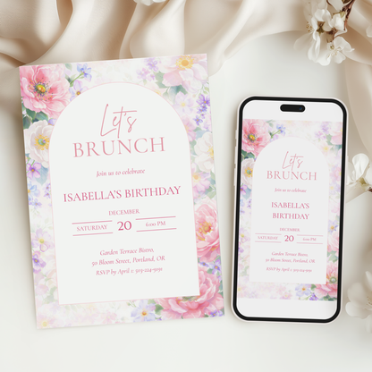 Let's Brunch — Birthday Brunch Invitation Template by Pretty Digital — view 6