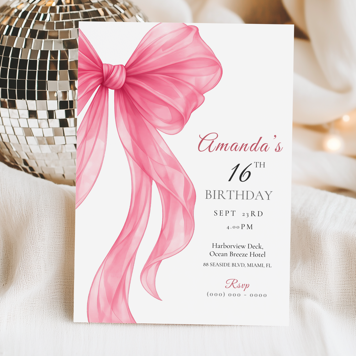 Modern Sweet 16 Invitation by Pretty Digital — view 5