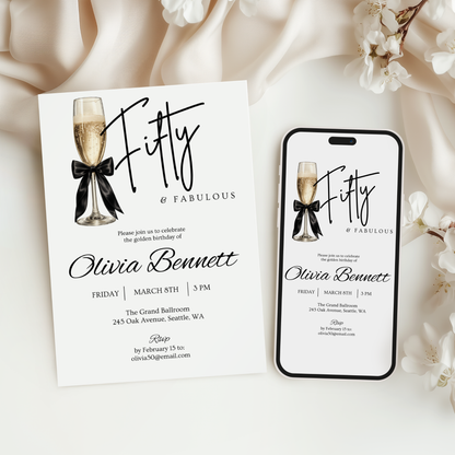 Fabulous — 50th Birthday Invitation for Women by Pretty Digital — view 10
