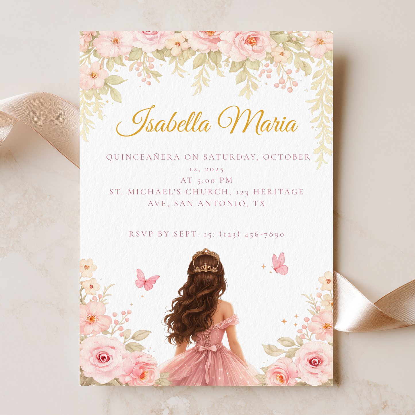 Floral Quinceanera Invitation by Pretty Digital — view 3